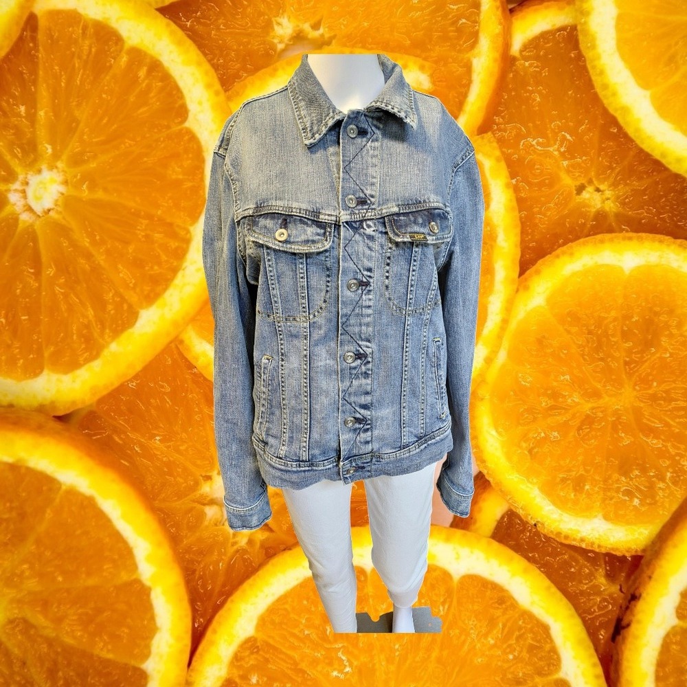 Lee Denim Jacket Blue Jean Button Front Classic Fit Women Size M - Picture 8 of 8